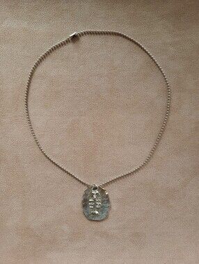 Pendant Necklace with Ant. Silver Fishbone Charm